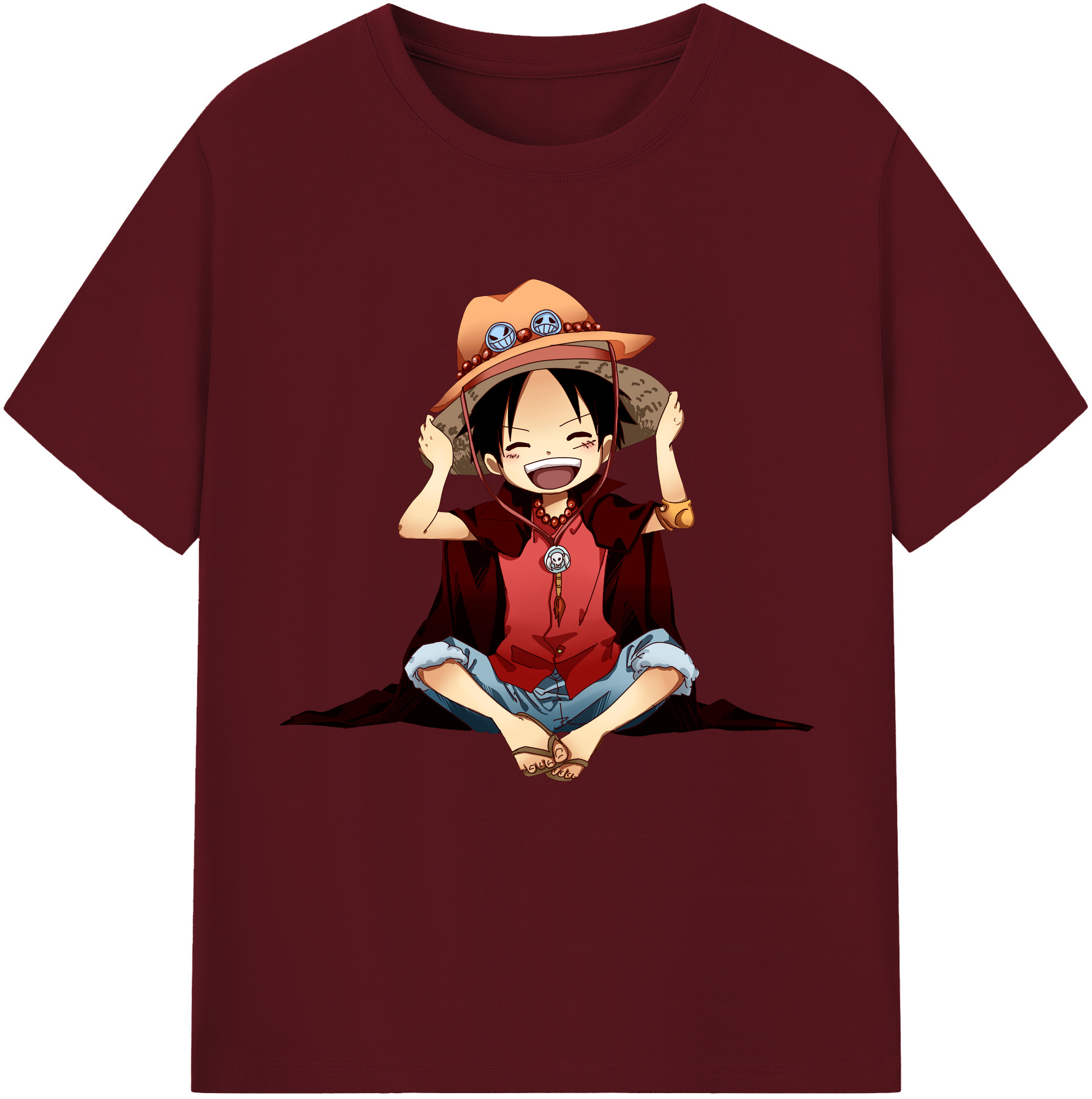 ワンピース モンキー・D・ルフィ ONE PIECE Monkey D. Luffy 綿100％半袖Tシャツ（フロントプリント）
